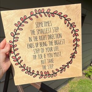 Inspirational Quote Wall Art with Red and Black Design